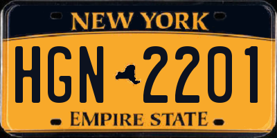 NY license plate HGN2201