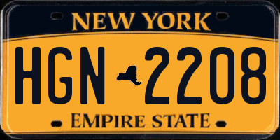 NY license plate HGN2208