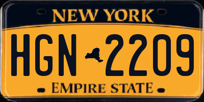 NY license plate HGN2209