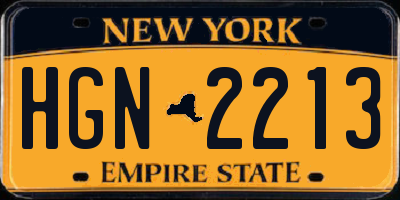 NY license plate HGN2213