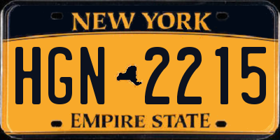 NY license plate HGN2215