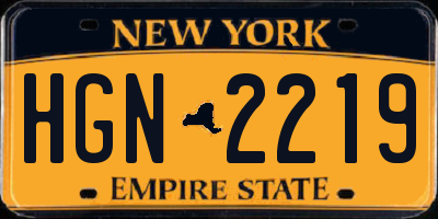 NY license plate HGN2219