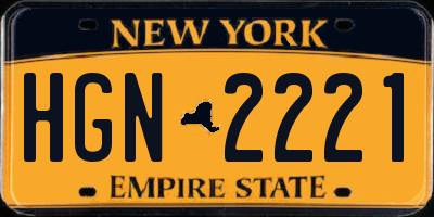 NY license plate HGN2221