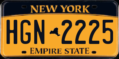 NY license plate HGN2225