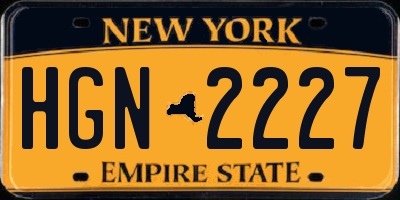 NY license plate HGN2227