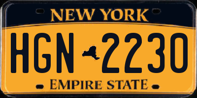 NY license plate HGN2230