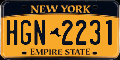 NY license plate HGN2231