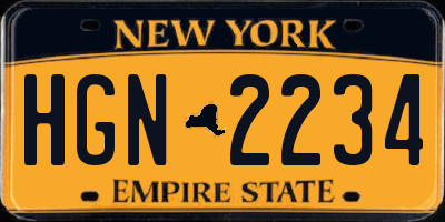 NY license plate HGN2234