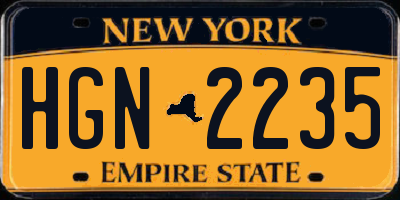 NY license plate HGN2235