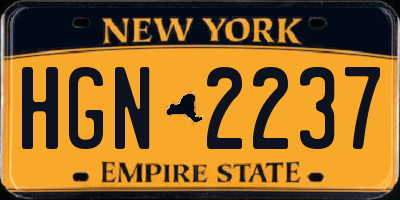 NY license plate HGN2237