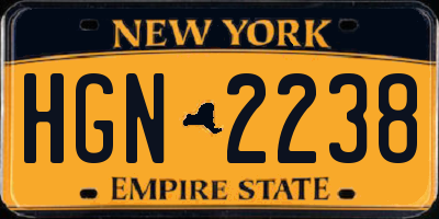 NY license plate HGN2238