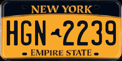 NY license plate HGN2239