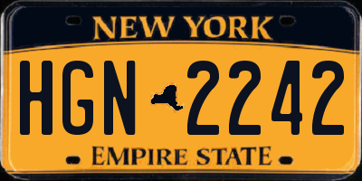 NY license plate HGN2242