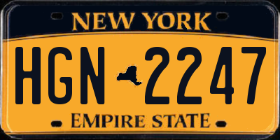 NY license plate HGN2247