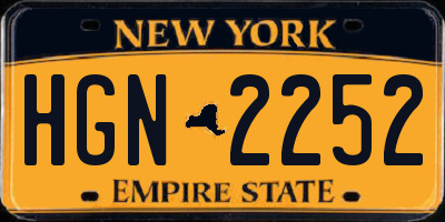 NY license plate HGN2252