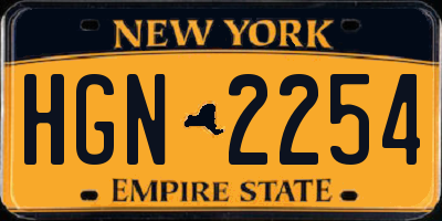 NY license plate HGN2254
