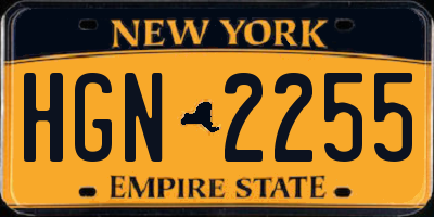 NY license plate HGN2255