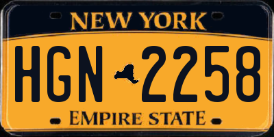 NY license plate HGN2258