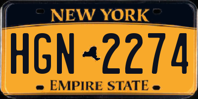 NY license plate HGN2274