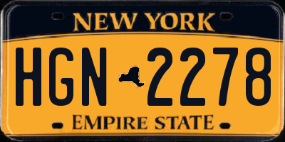 NY license plate HGN2278