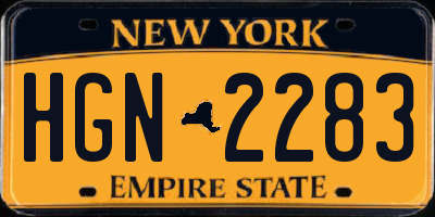 NY license plate HGN2283