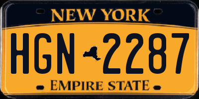 NY license plate HGN2287