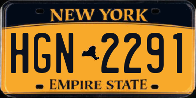 NY license plate HGN2291