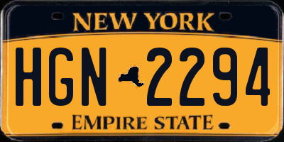 NY license plate HGN2294