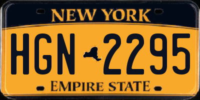 NY license plate HGN2295