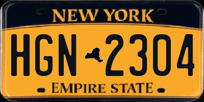 NY license plate HGN2304