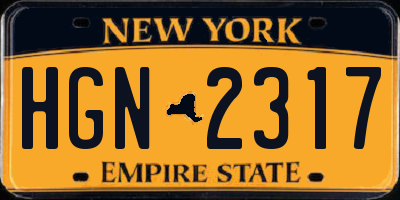 NY license plate HGN2317