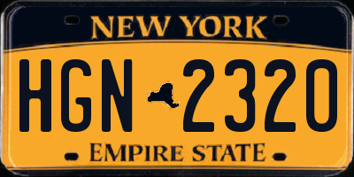 NY license plate HGN2320