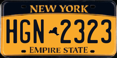 NY license plate HGN2323