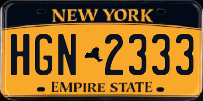 NY license plate HGN2333