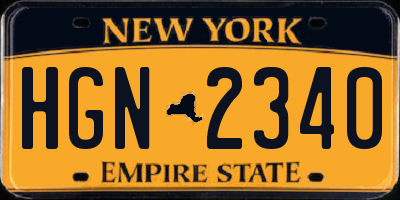 NY license plate HGN2340