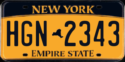 NY license plate HGN2343