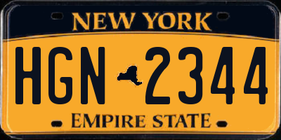 NY license plate HGN2344