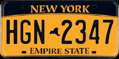 NY license plate HGN2347