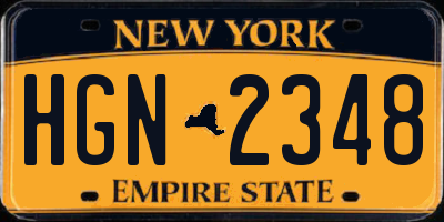 NY license plate HGN2348