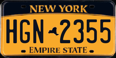 NY license plate HGN2355