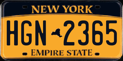 NY license plate HGN2365