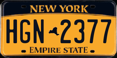 NY license plate HGN2377