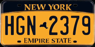 NY license plate HGN2379