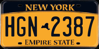 NY license plate HGN2387