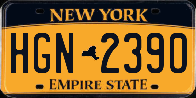 NY license plate HGN2390