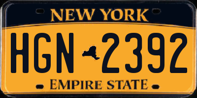 NY license plate HGN2392