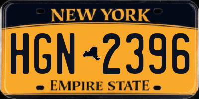 NY license plate HGN2396