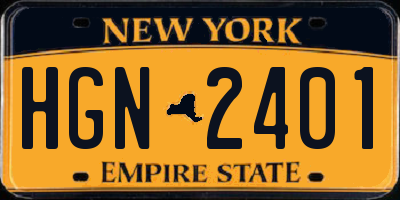 NY license plate HGN2401