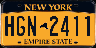 NY license plate HGN2411