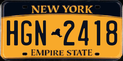 NY license plate HGN2418